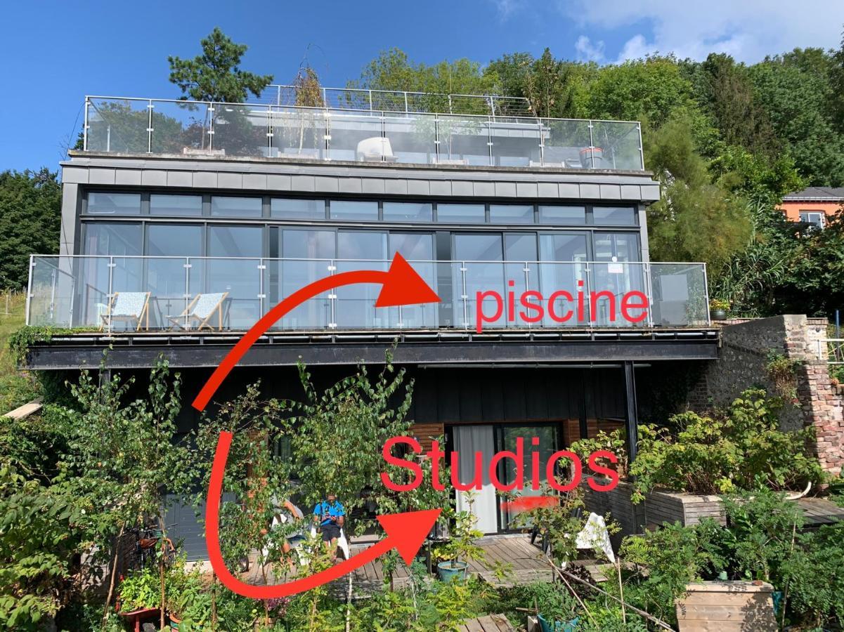 Eco Studios Mezzanine Wifi Piscine Stationnement Gratuit Terrasse Dans Jardin Rouen Exterior photo